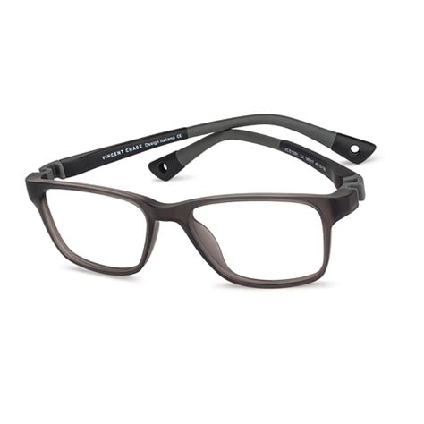 Buy Kids Glasses: Matte Grey Black Grey Full Rim Rectangle Kids 5-8 yrs ...