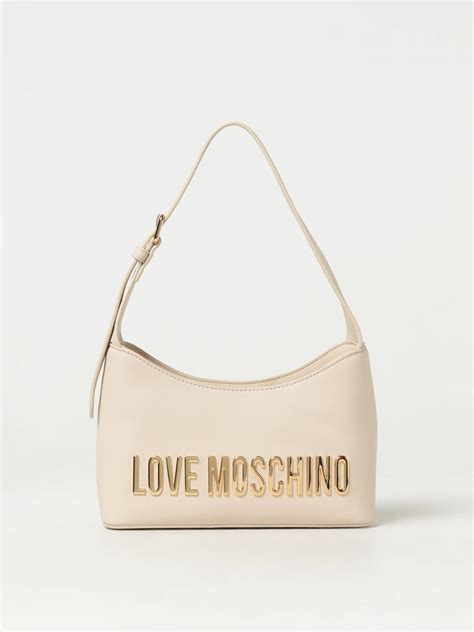LOVE MOSCHINO: bag in synthetic leather with logo - Ivory | Love ...