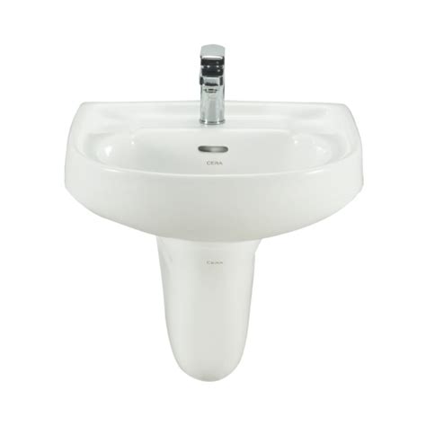 Cera - Half Pedestal Semi Circle White Wash Basin - S2040101+S2090102 ...