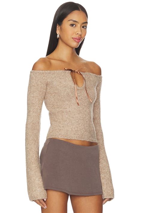 MAJORELLE Eve Off Shoulder Top in Camel | REVOLVE