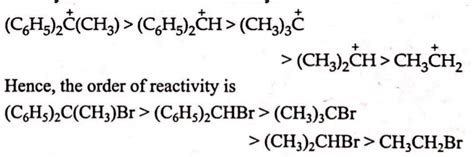 S N 1 reactivity of the following halides will be in the order (i) ( CH ...