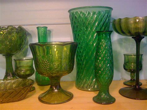 Vintage, Antique and Reused | Vintage glassware wedding, Green ...