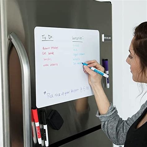 Cinch 17x11 Stain-Resistant Fridge Whiteboard with 4 Markers & Eraser ...