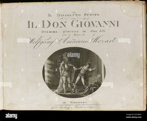 Cover of the score of the opera Don Giovanni by Wolfgang Amadeus Mozart ...