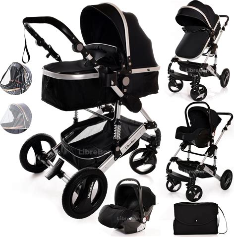 Baby Stroller 3 in 1 Pram Pushchair Buggy Child Lightweight Folding ...
