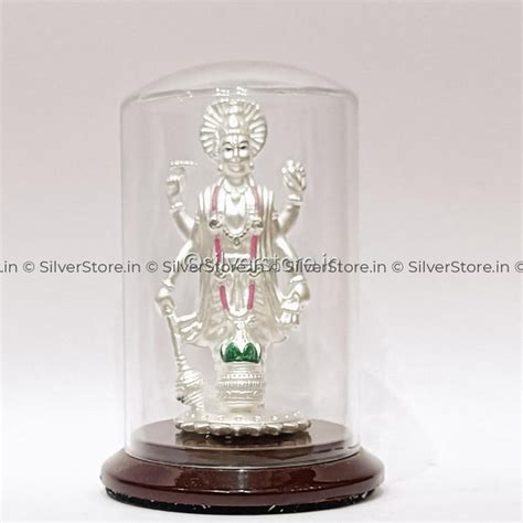 999 pure silver SatyaNarayan Idol / Vishnu Idol - SN1 – SilverStore.in