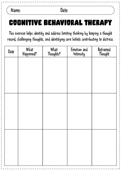 Image result for Cognitive Behavior Therapy Worksheets
