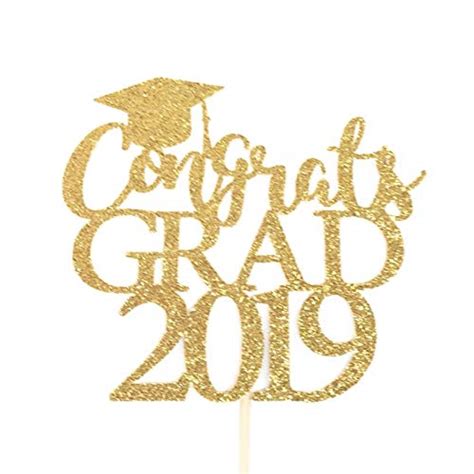 Buy Congrats Grad 2019 Cake Topper, Graduation Cake Topper, Graduation ...