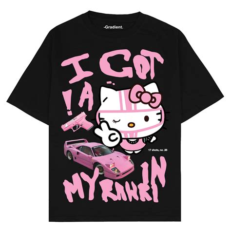 I GOT A GLOCK IN MY RAWRI HELLO KITTY - Oversized T-Shirt – Gradient