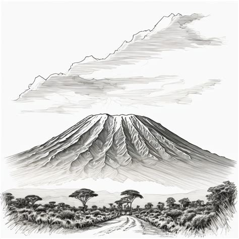 Mount Kilimanjaro Profile Sketch | Stable Diffusion Online