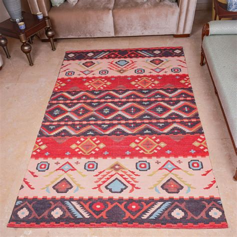 Mona B - Printed Vintage Dhurrie Carpet Rug Runner Floor Mat for Livin