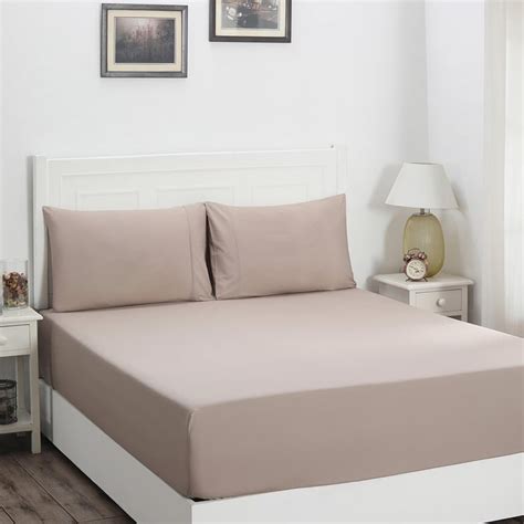 Buy MASPAR Colorart Beige Solid Cotton King Bedsheet Set - 228x275cm ...