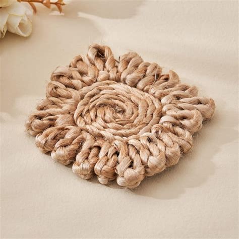 Buy Arena Iris Set of 4 Jute Coasters from Home Centre at just INR 399.0