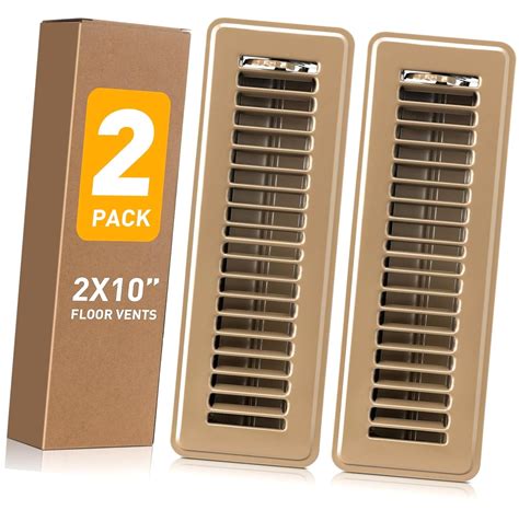 Fuliko Floor Register 2x10 Inch Brown, Floor Vent Covers for Floor ...