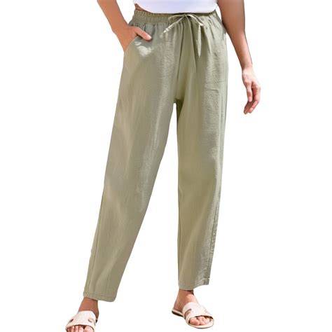 Huankd Linen Pants Women Women'S Linen Pants Wide Leg Linen Pants For ...