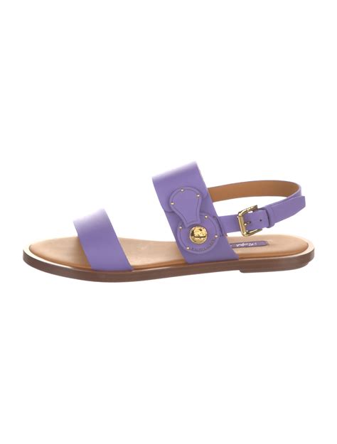 Ralph Lauren Leather Slingback Sandals - Purple Sandals, Shoes ...