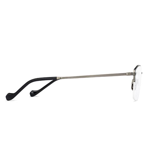 Buy Blue Block Phone Computer Glasses: Gunmetal Black Half Rim Square ...