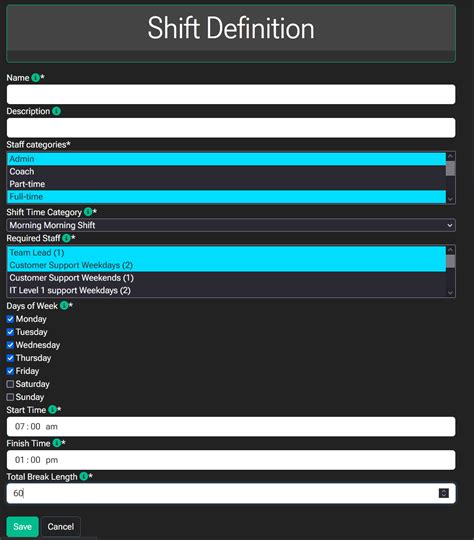 How to create shift definitions - Rostering app | Scheduling software ...