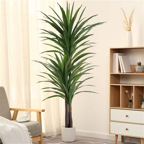 Amazon.com: FLOWORLD Dracaena Silk Plant Corn Stalk 6ft Tall Faux ...