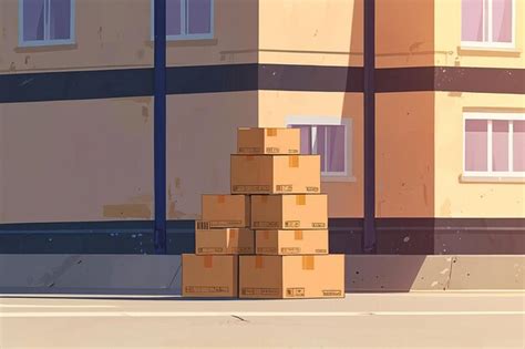 Online delivery logistic service concept flat design pile of stacked ...