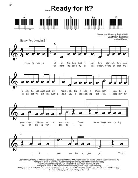 Free Printable Sheet Music Taylor Swift - Printable Paper Crafts