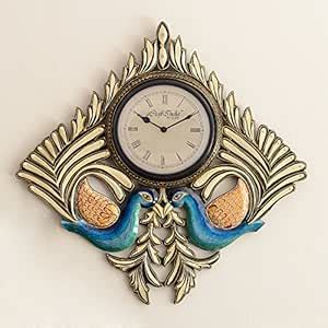 Buy eCraftIndia Decorative Floral Twin Peacocks Antique Handcrafted ...