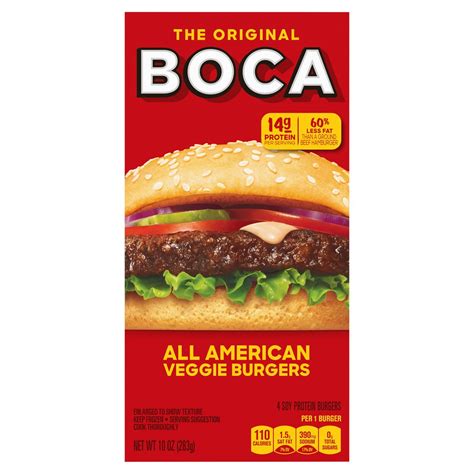 Boca the Original All American Veggie Burgers, 4 count, 10 oz - ShopRite
