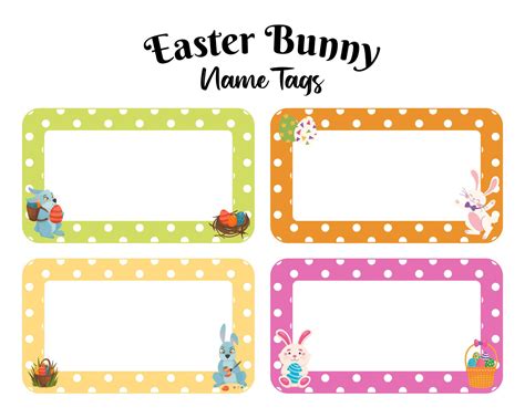 Printable Easter Bunny Name Tags | Easter tags, Easter, Bunny names