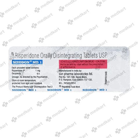 SIZODON MD 1MG TABLET 10'S Price, Uses, Side Effects & Substitutes ...
