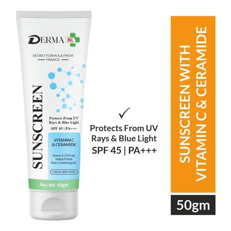Buy DERMA KR Ceramide & Vitamin C Sunscreen Cream SPF 45,PA++++ UVA ...