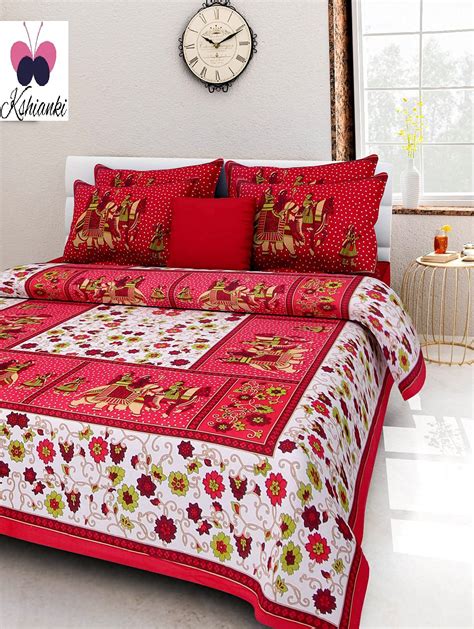 KSHIANKI Brand - Bedsheets |Rajasthani Jaipuri Traditional Printed,180 ...