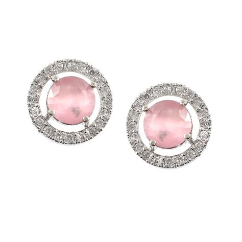 Buy Jewar Mandi Earrings Silver Plated Round Tops American Diamond ...