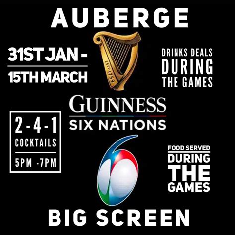 6 Nations 2025 @ The Auberge, Auberge,25 Frogmore Street, Abergavenny ...