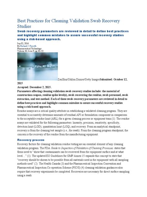 Image result for Cleaning Validation Swab Sampling