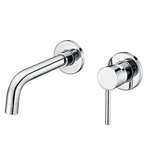 Sumerain Wall Mount Bathroom Faucets,Single Handle with Brass Rough-in ...