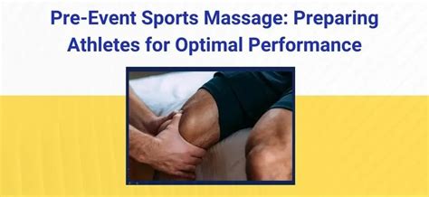 Pre-Event Sports Massage: How to Prepare for Optimal Athletic Performance