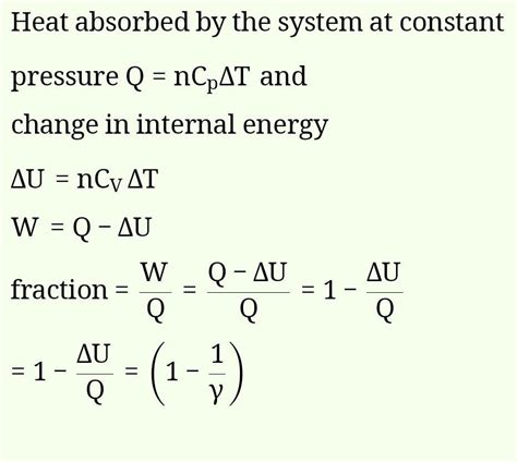 N ideal gas is heated at constant pressure and its internal energy ...