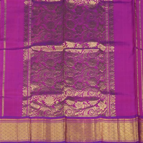 Hayagrivas Handloom Purple Kanjivaram Silk Saree KBE755G17-13 ...