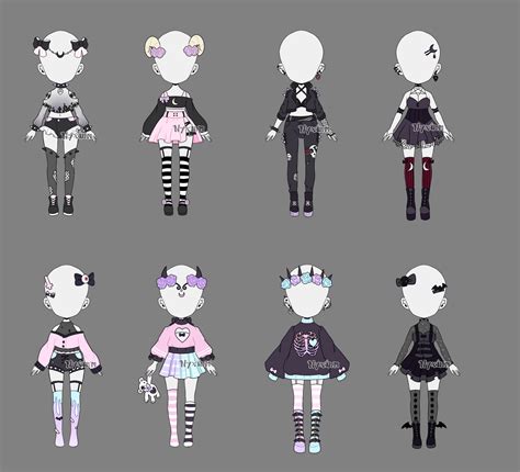 REDUCED [CLOSED] Pastel Goth Outfits | Set Price by Nyxium on DeviantArt