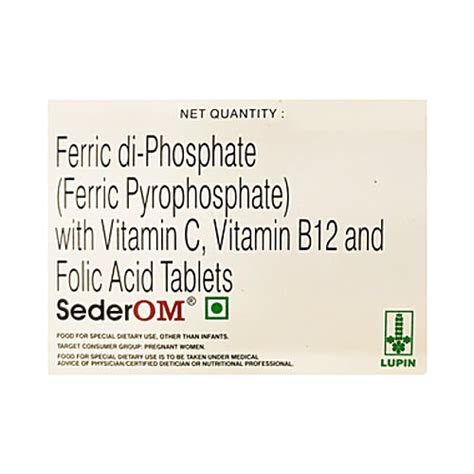 Buy Sederom SederOM Tablet with Ferric Phosphate, Vitamin C & B12 ...