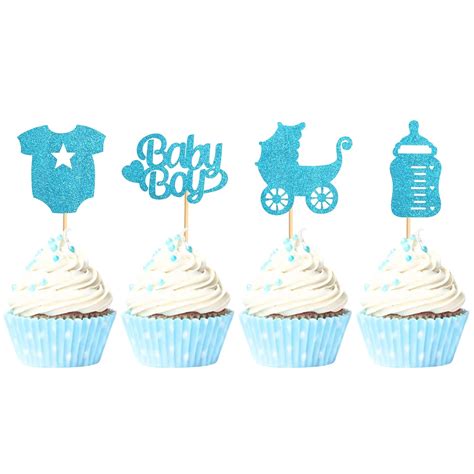 Buy Keaziu 36 Pack Baby Shower Cupcake Toppers Boy Baby Cupcake Toppers ...