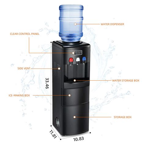Kismile 2-in-1 Water Cooler Dispenser with Built-in Ice Maker, Top ...