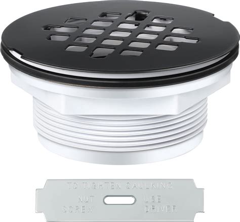 Oatey 42077 101 Pnc Shower Drain, 2 in, No-Caulk, Abs, Plastic Strainer ...