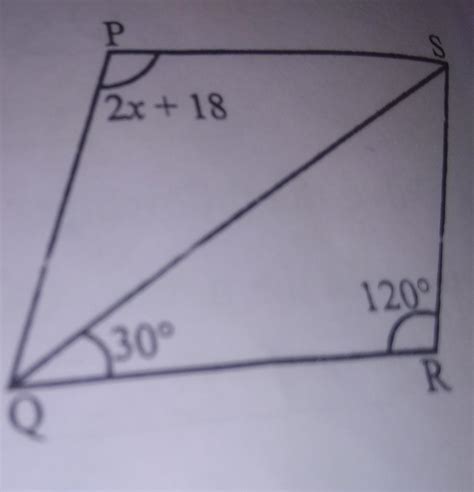 In the given figure, triangle QPS = triangleSRQ. Find the value of X ...