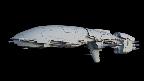 Sci-Fi Transport Ship 3D Model by 3dmode