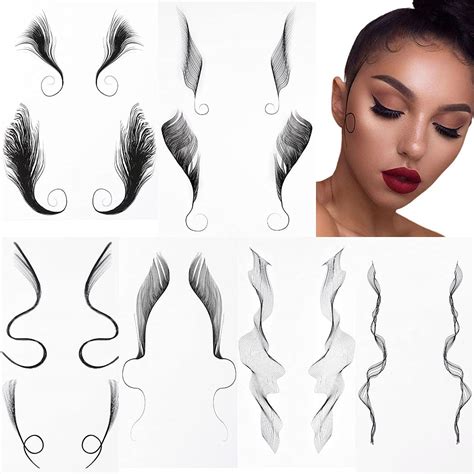 Buy Fstrend 6 Styles Baby Hair Tattoo Stickers, Edge Curly Hair for ...