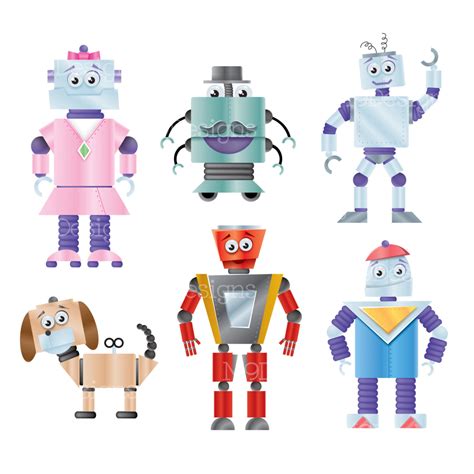 ROBOT Clipart Robots Clip Art INSTANT DOWNLOAD Clip Art Icons - Etsy