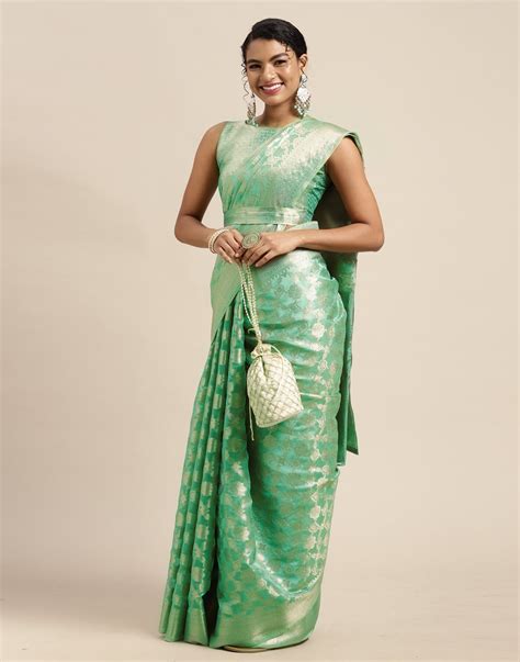 Mint Green Silk Saree | Leemboodi