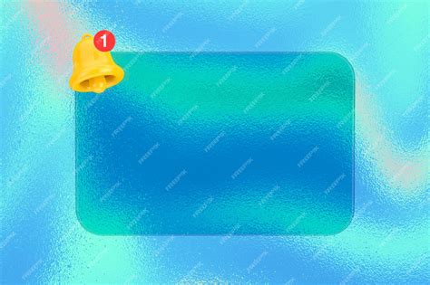 Popup de notification vierge en verre transparent avec cloche de ...