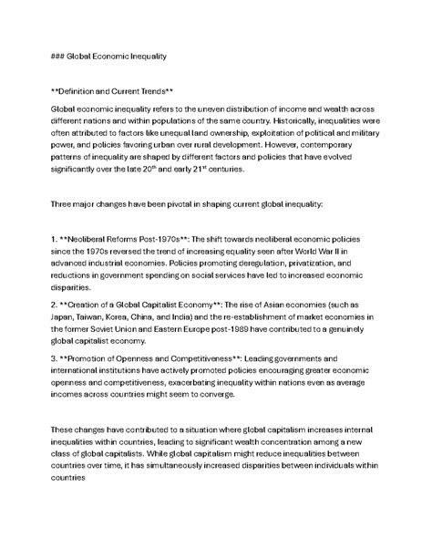 Global economic inequality - Global Economic Inequality Definition and ...